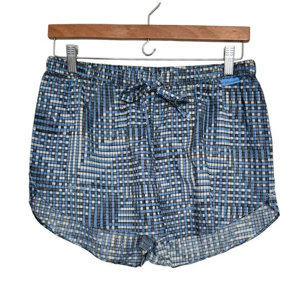 NWT BCBGeneration Blue Cotton Geometric Print Sleep Shorts Sz. M - Picture 1 of 9